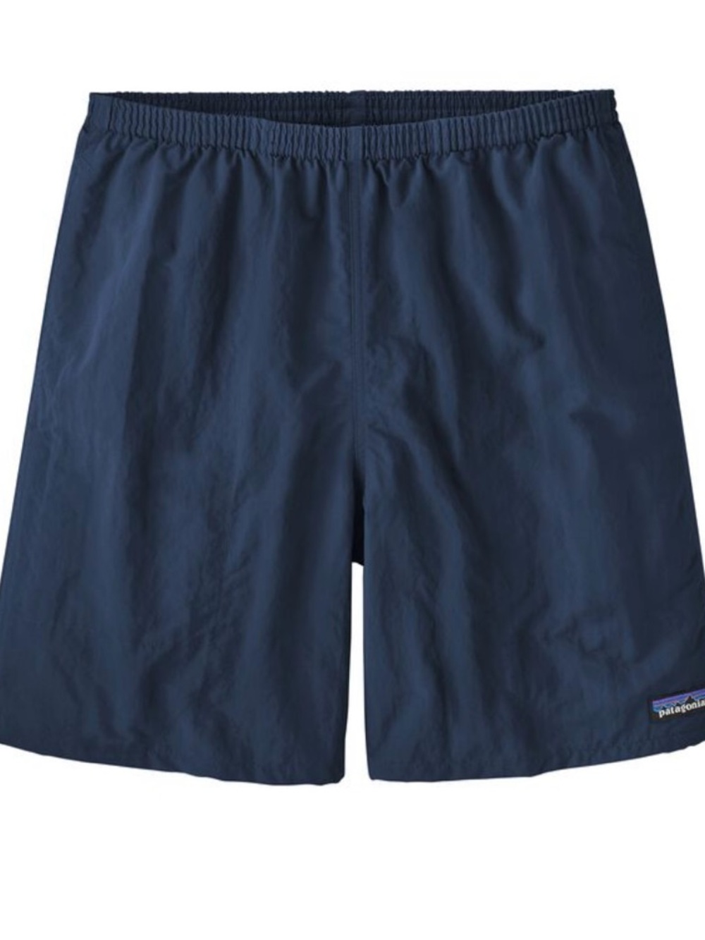 Patagonia Navy Shorts with Multicolor Logo Patch Size Large